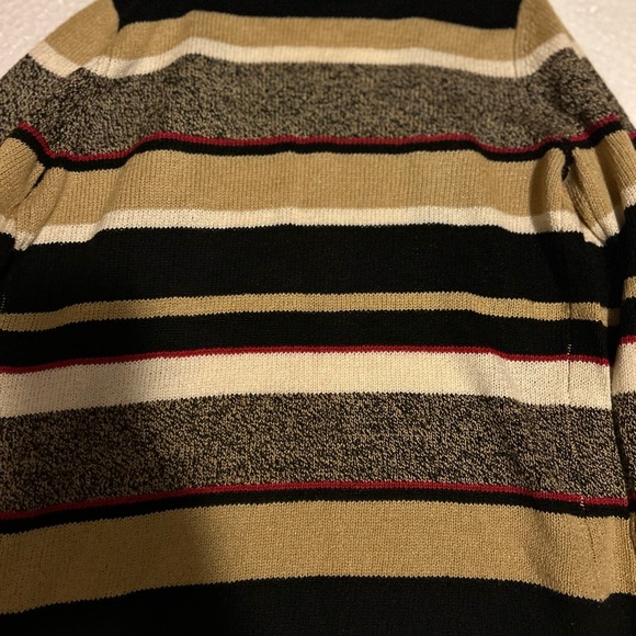 Crazy Horse striped black, white, beige,red v-neck - Picture 7 of 7